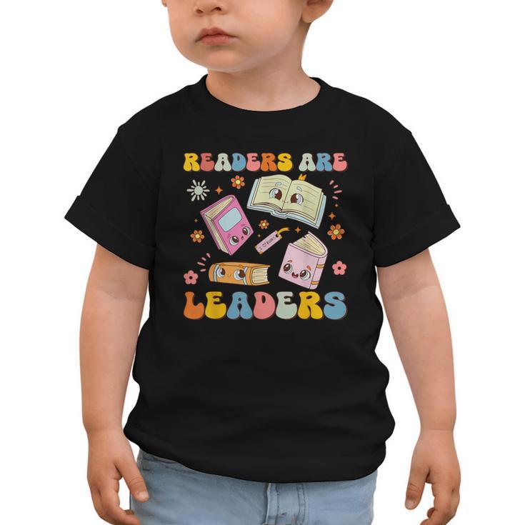 Readers Are Leaders Book Lover Back To School Groovy Girls Graphic Toddler T-Shirt