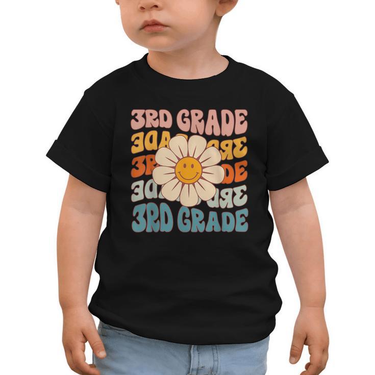 Retro 3rd Grade Daisy Colorful Back To School Third Grade Graphic Toddler T-Shirt