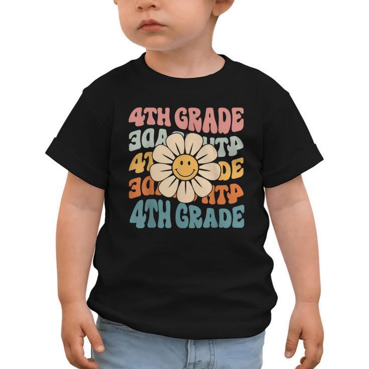 Retro 4th Grade Daisy Colorful Back To School Fourth Grade Graphic Toddler T-Shirt