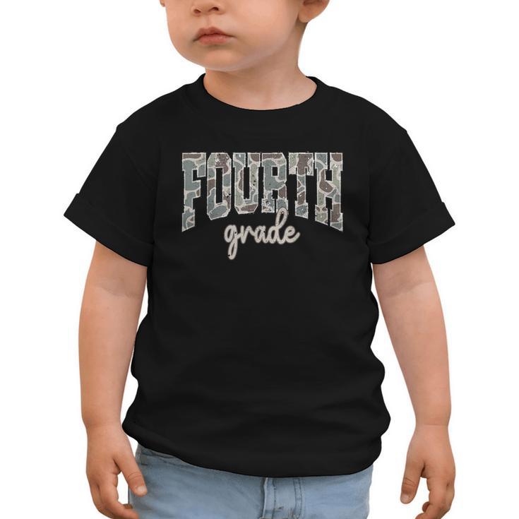 Retro Fourth Grade Back To School Boy Old Camo 4th Grade Kid Graphic Toddler T-Shirt