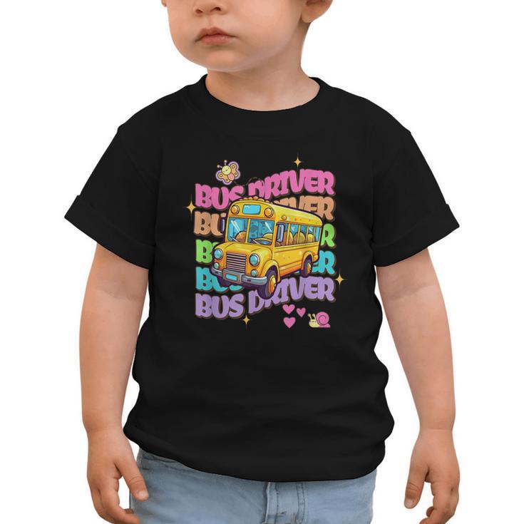School Bus Driver Groovy Retro Back To School Graphic Toddler T-Shirt