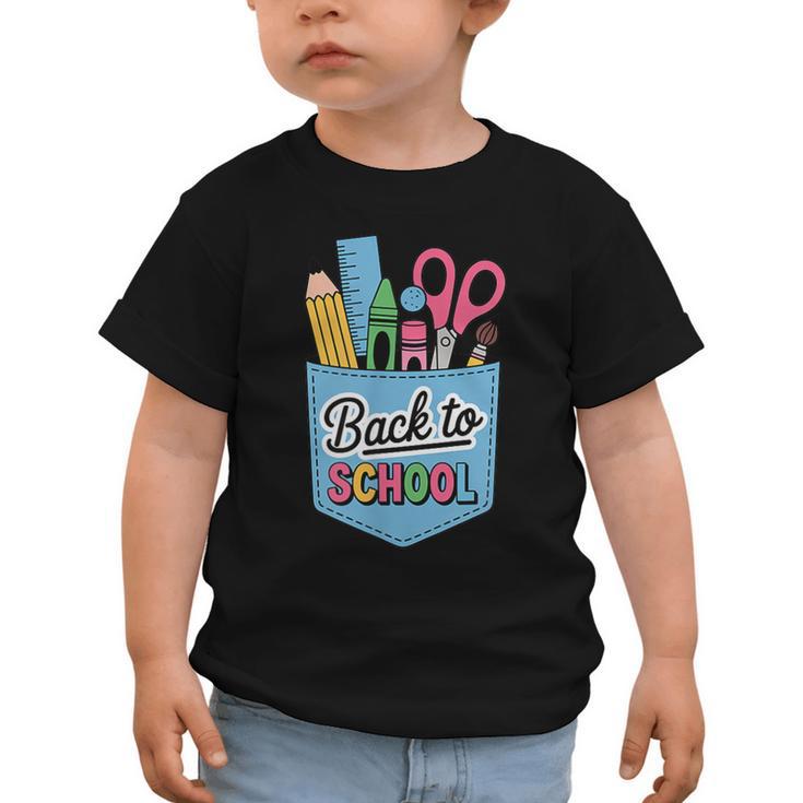 School Supplies In Pocket Back To School Boys Girls Graphic Toddler T-Shirt