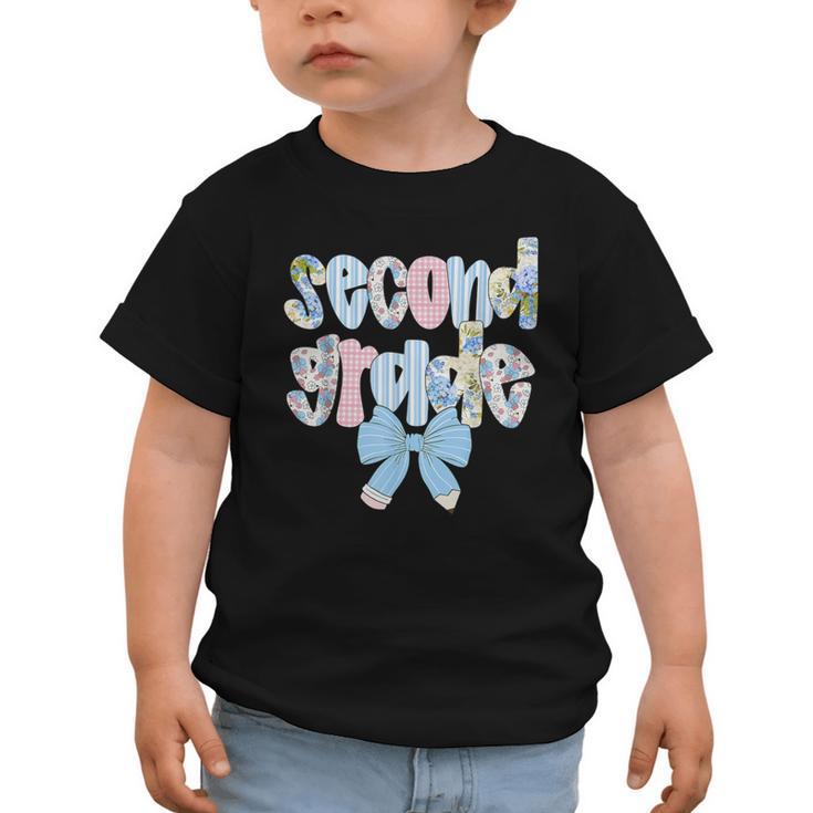 Second Grade Coquette Bow Pencil First Day Back To School Graphic Toddler T-Shirt