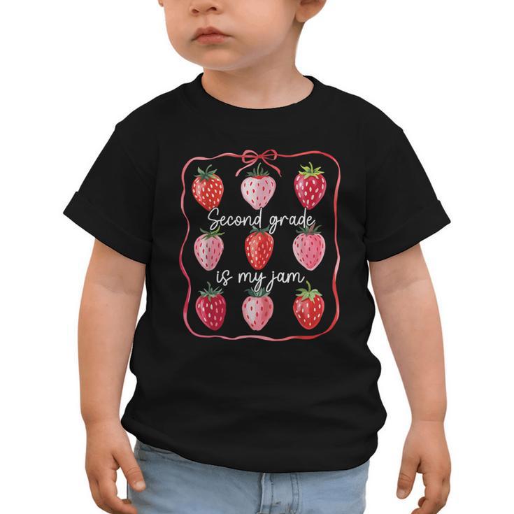 Second Grade Is My Jam Strawberry 2nd Grade Back To School Graphic Toddler T-Shirt