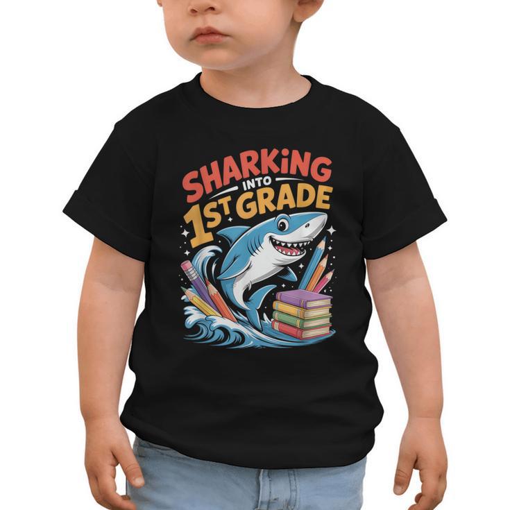 Sharking Into 1st Grade Back To School Shark Graphic Toddler T-Shirt