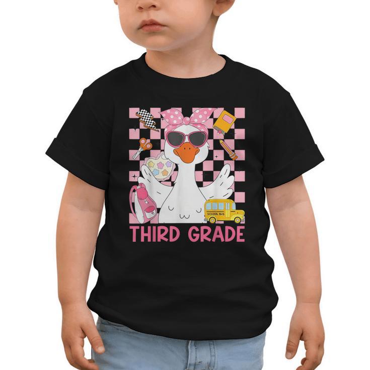 Silly Goose Third Grade Grade Back To School Coquette Girly Graphic Toddler T-Shirt