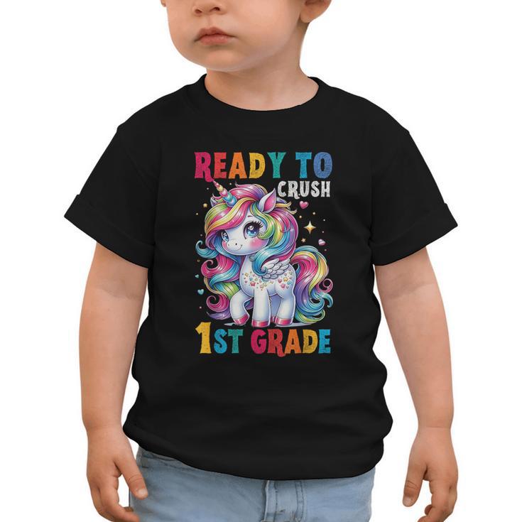 Student Unicorn Ready Back To School Crush 1st Grade Girls Graphic Toddler T-Shirt