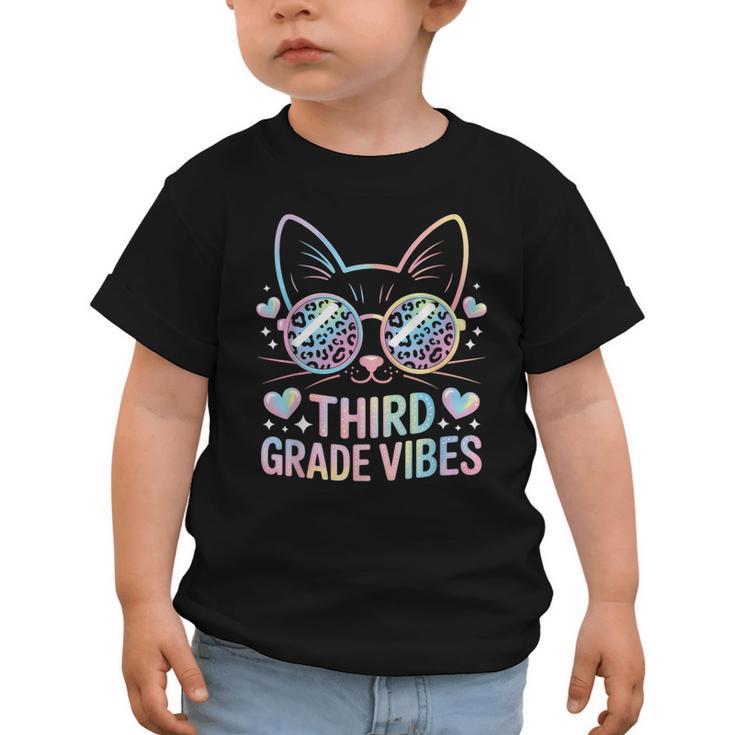 Third 3rd Grade Vibes Back To School Cute Cat Cute For Girls Graphic Toddler T-Shirt