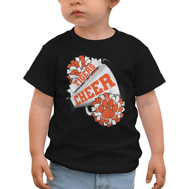 Tigers Cheerleading Back To School Cheer Team Spirit Orange Graphic Toddler T-Shirt