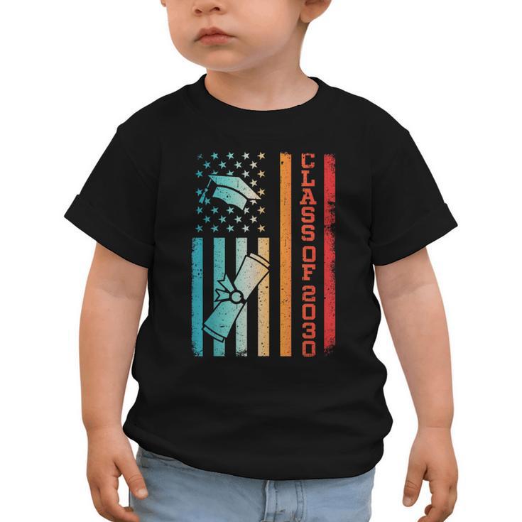 Vintage Class Of 2030 Graduation Back To School USA Flag Graphic Toddler T-Shirt