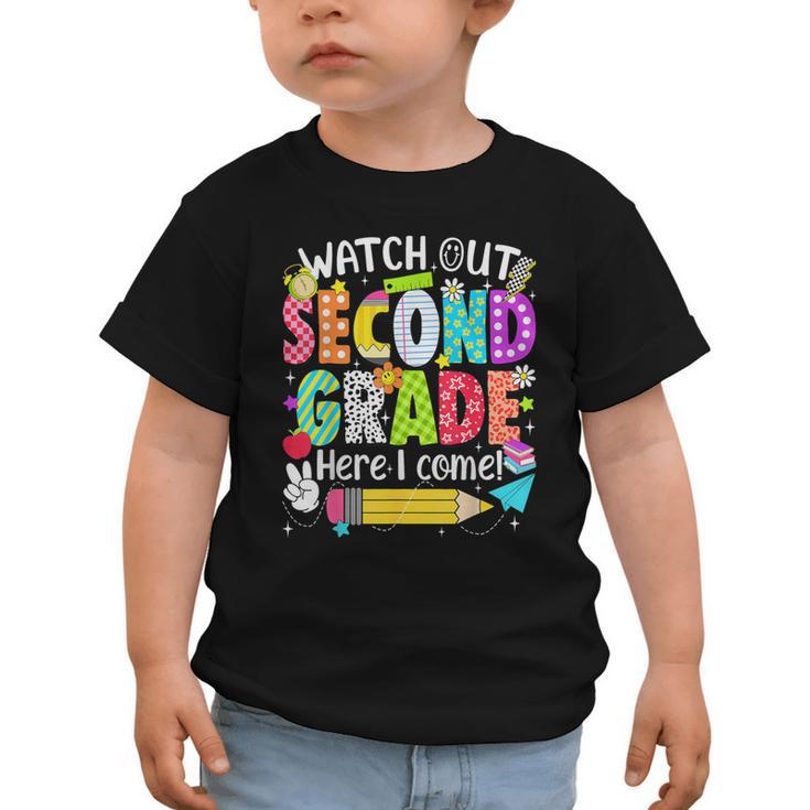 Watch Out Second Grade Here I Come Back To School Boys Girls Graphic Toddler T-Shirt