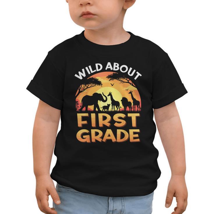 Wild About First Grade Zoo Animals Back To School Safari Graphic Toddler T-Shirt