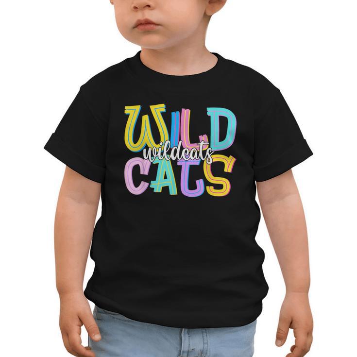 Wildcats School Spirit Groovy Back To School Girls Graphic Toddler T-Shirt