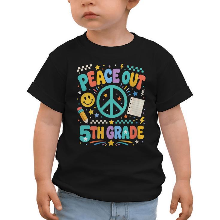Women's Peace Out 5th Grade Retro Back To School Students Graphic Toddler T-Shirt