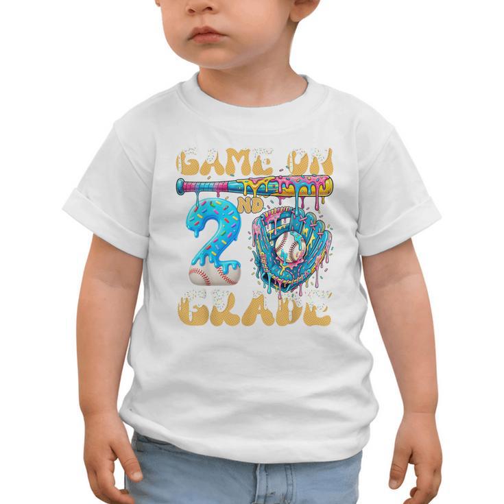 2nd Grade Back To School Baseball Drip Ice Cream Game On Graphic Toddler T-Shirt