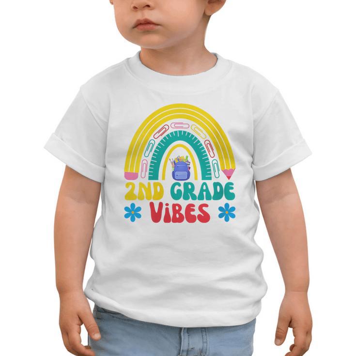 2nd Grade Vibes Back To School Rainbow Second Grade Graphic Toddler T-Shirt 2nd Grade Vibes Back To School Rainbow Second Grade Graphic Toddler T-Shirt
