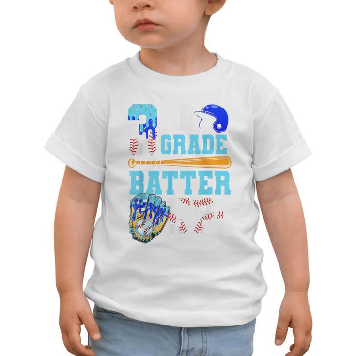 3rd Grade Back To School Baseball Drip Ice Cream Batter Up Graphic Toddler T-Shirt