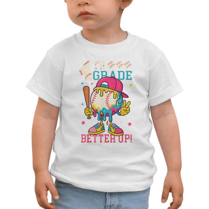 4th Grade Back To School Baseball Drip Ice Cream Game On Graphic Toddler T-Shirt 4th Grade Back To School Baseball Drip Ice Cream Game On Graphic Toddler T-Shirt