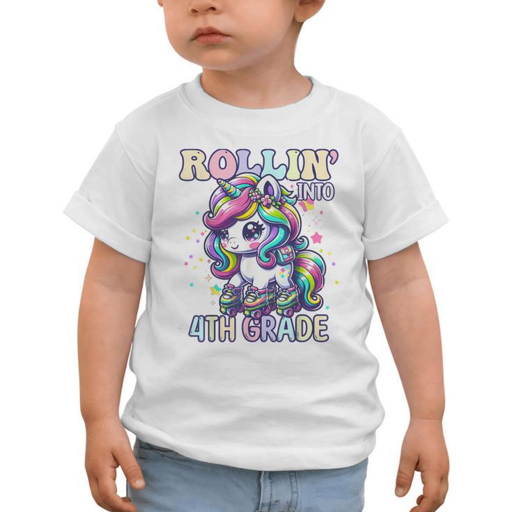 4th Grade Back To School First Day Girls Rollin Unicorn Graphic Toddler T-Shirt 4th Grade Back To School First Day Girls Rollin Unicorn Graphic Toddler T-Shirt
