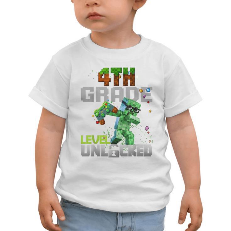 4th Grade Level Unlocked Back To School Pixel Game Graphic Toddler T-Shirt