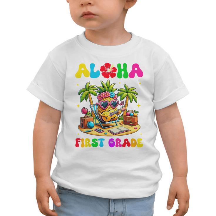 Aloha First Grade Pineapple Hawaii Back To School Kids Girl Graphic Toddler T-Shirt