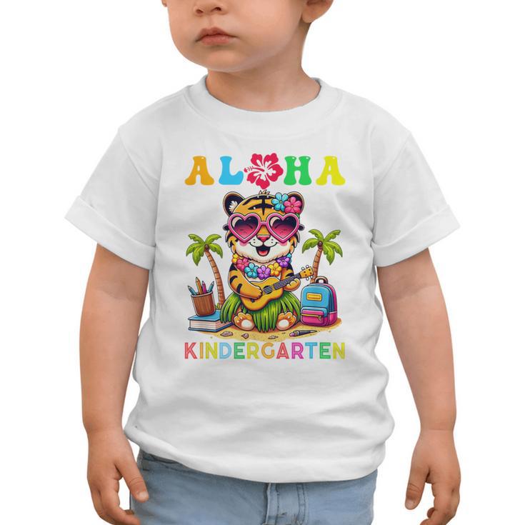 Aloha Kindergarten Tiger Hawaii Back To School Kids Girls Graphic Toddler T-Shirt