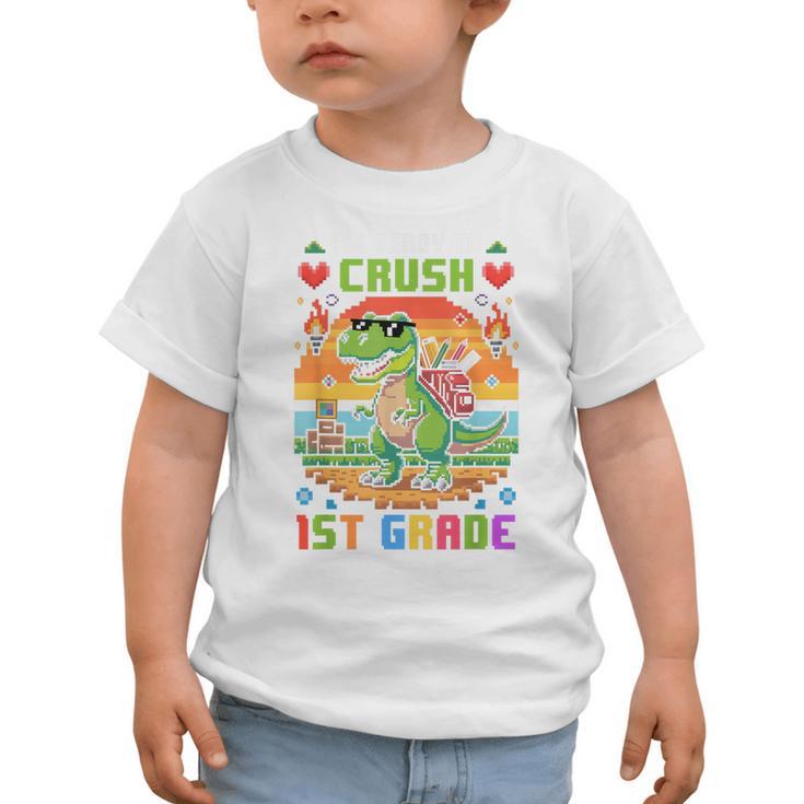 Back To School 1St Grade Boys I'm Ready To Crush Dinosaur Graphic Toddler T-Shirt Back To School 1St Grade Boys I'm Ready To Crush Dinosaur Graphic Toddler T-Shirt