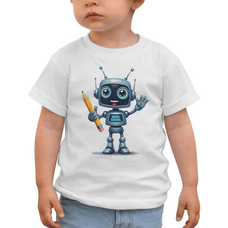 Back To School 2025 Robot Pencil For Kids Graphic Toddler T-Shirt Back To School 2025 Robot Pencil For Kids Graphic Toddler T-Shirt