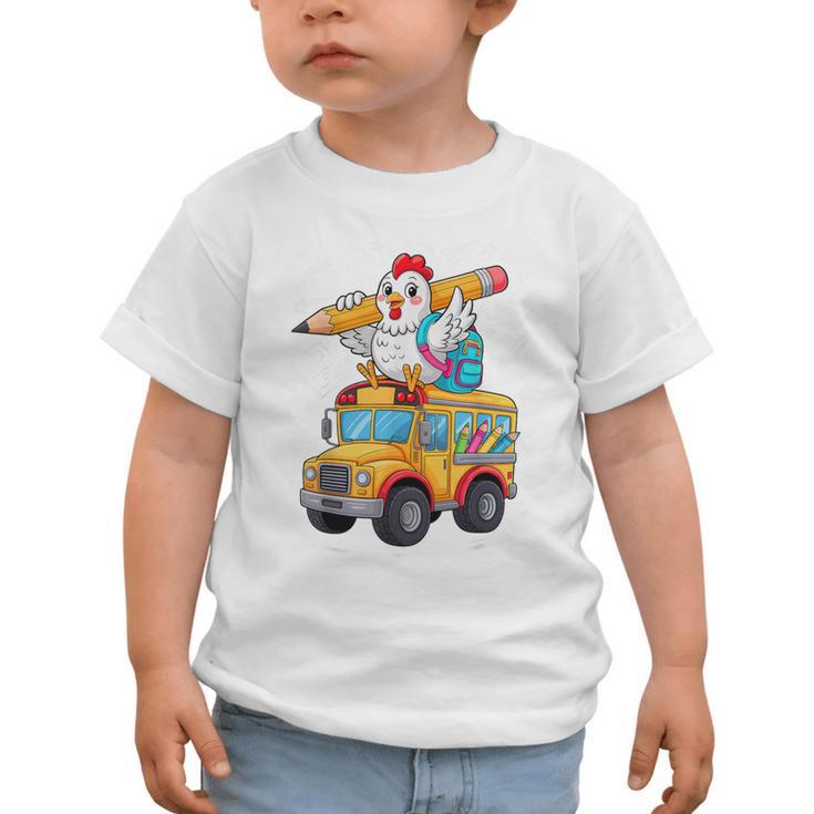 Back To School Chicken School Bus 100 Days Of School Graphic Toddler T-Shirt Back To School Chicken School Bus 100 Days Of School Graphic Toddler T-Shirt