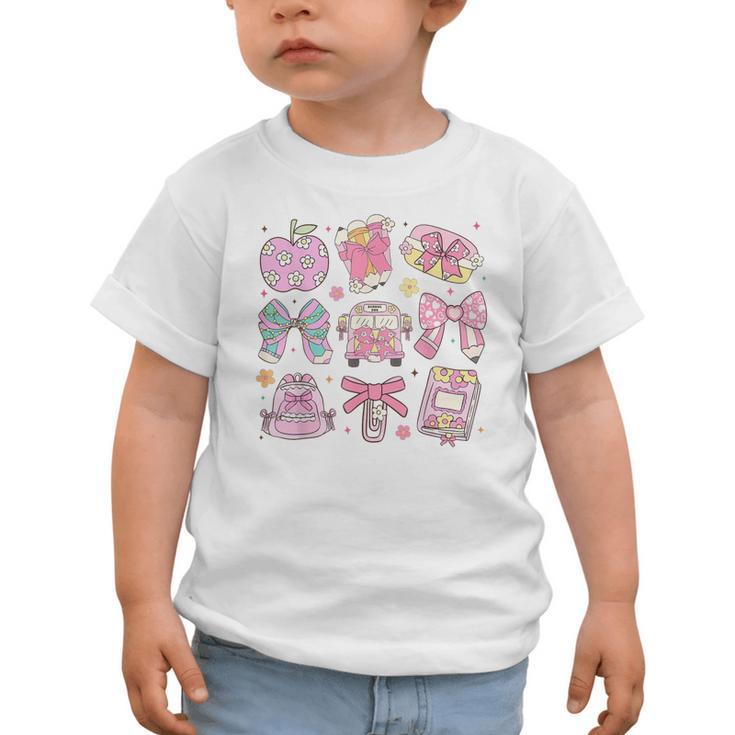 Back To School Coquette Bow Pencil School Students Girls Graphic Toddler T-Shirt