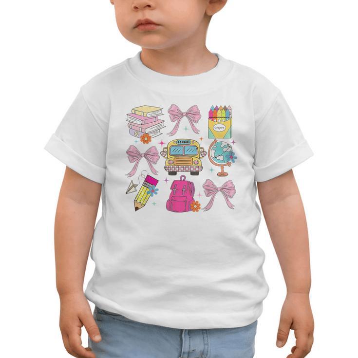 Back To School Coquette School Bus Pencil Graphic Toddler T-Shirt