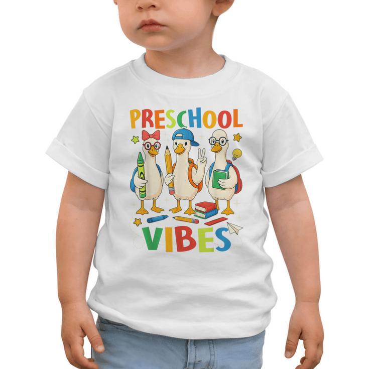 Back To School Cute Goose Preschool Vibes Girls Boys Graphic Toddler T-Shirt