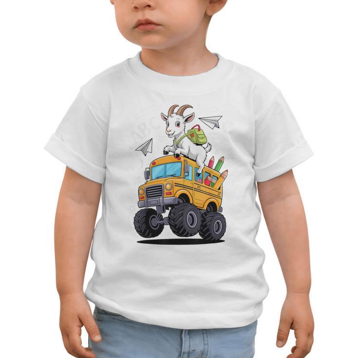 Back To School Goat School Bus 100 Days Of School Graphic Toddler T-Shirt Back To School Goat School Bus 100 Days Of School Graphic Toddler T-Shirt