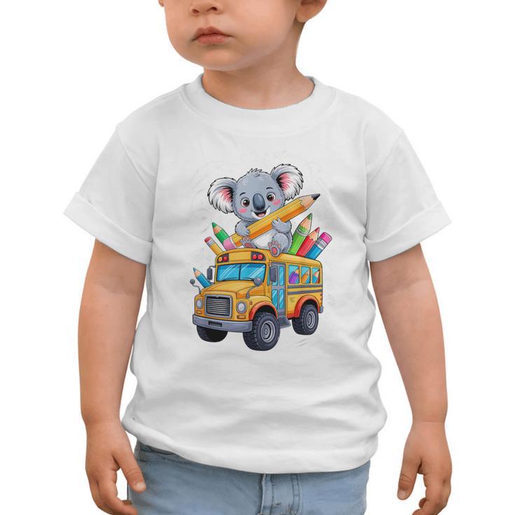 Back To School Koala School Bus 100 Days Of School Graphic Toddler T-Shirt Back To School Koala School Bus 100 Days Of School Graphic Toddler T-Shirt