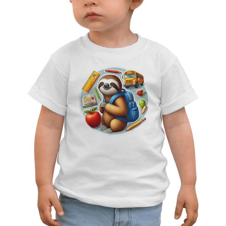 Back To School Sloth Boys Girls Student Kids Lover Child New Graphic Toddler T-Shirt Back To School Sloth Boys Girls Student Kids Lover Child New Graphic Toddler T-Shirt