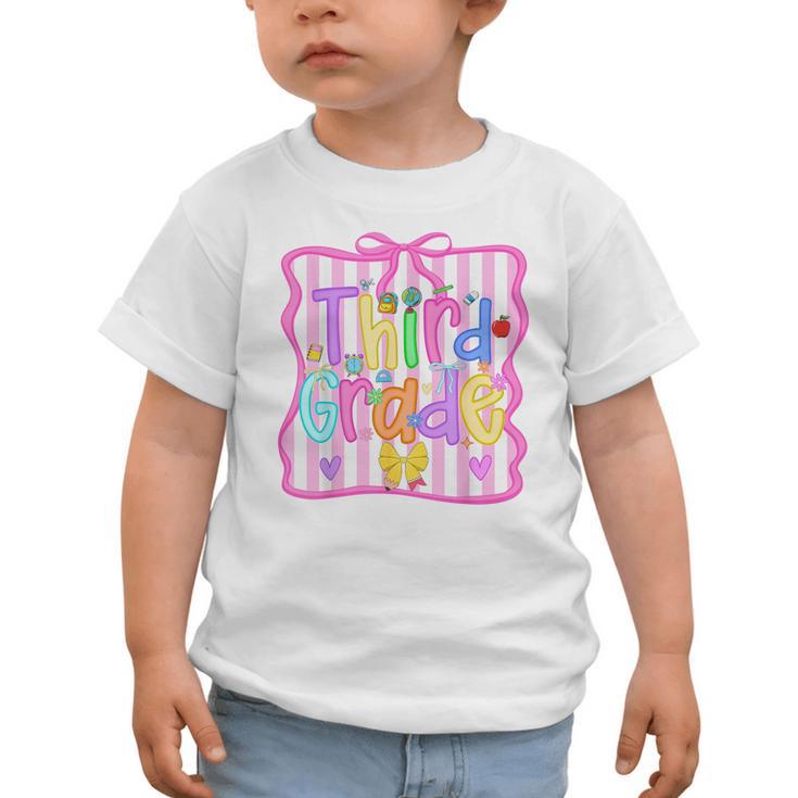 Back To School Third Grade Girls Coquette Bow 3rd Grade Kids Graphic Toddler T-Shirt Back To School Third Grade Girls Coquette Bow 3rd Grade Kids Graphic Toddler T-Shirt