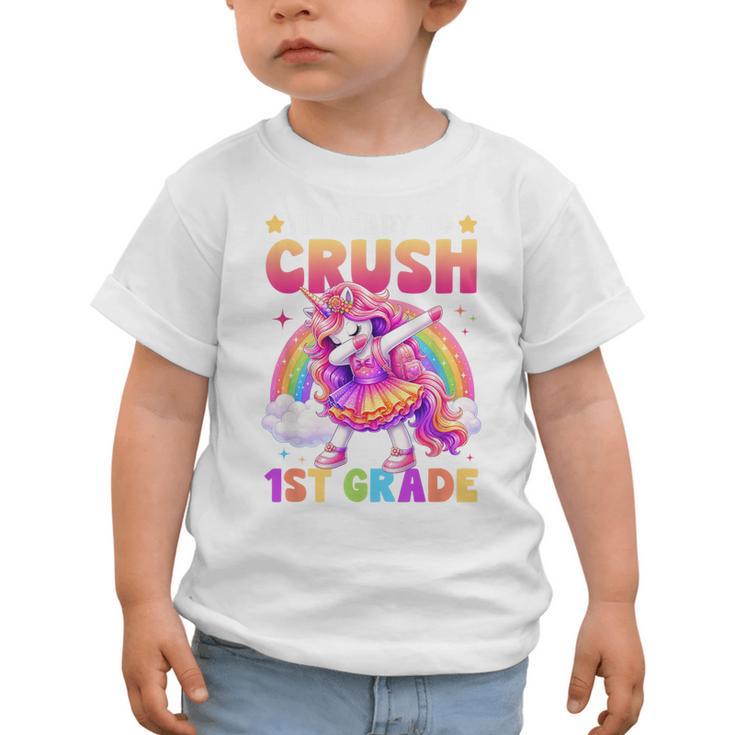 Back To School Unicorn Girls I'm Ready To Crush 1st Grade Graphic Toddler T-Shirt