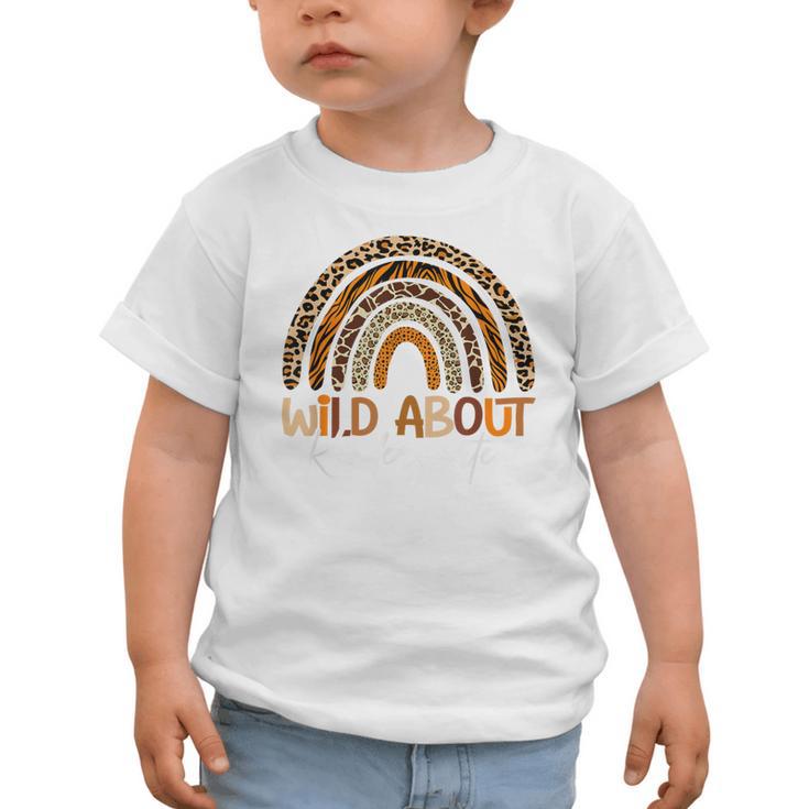 Back To School Wild About Kindergarten Leopard Rainbow Graphic Toddler T-Shirt Back To School Wild About Kindergarten Leopard Rainbow Graphic Toddler T-Shirt