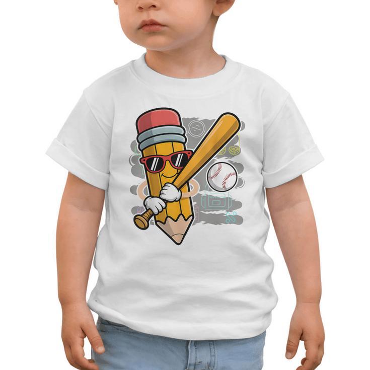 Baseball Player Pencil Back To School Cute Sport Students Graphic Toddler T-Shirt Baseball Player Pencil Back To School Cute Sport Students Graphic Toddler T-Shirt