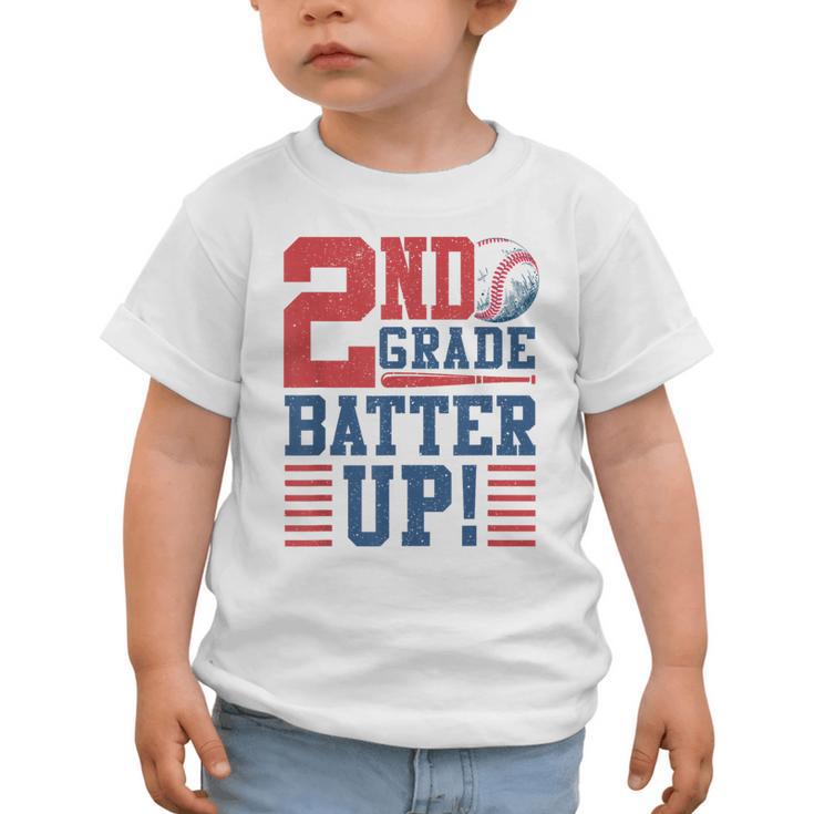 Baseball Second Grade Back To School 2nd Grade Batter Up Graphic Toddler T-Shirt