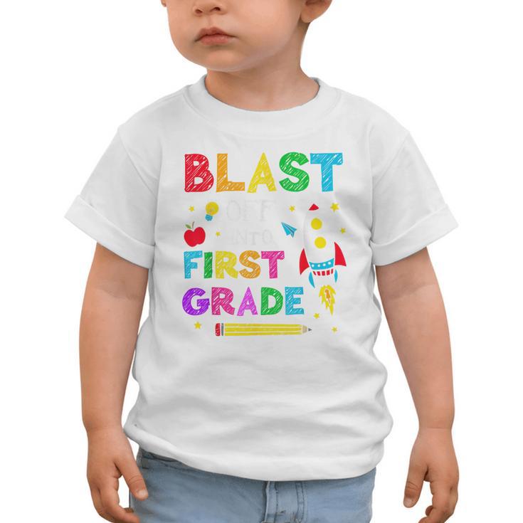 Blast Off Into First Grade Squad First Day Back To School Graphic Toddler T-Shirt