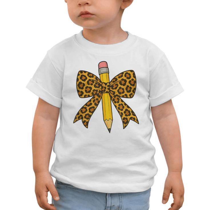 Bow Pencil Leopard First Day Of School Back To School Graphic Toddler T-Shirt