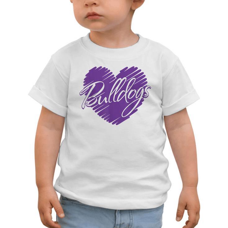 Bulldogs Heart Back To School Spirit P Graphic Toddler T-Shirt