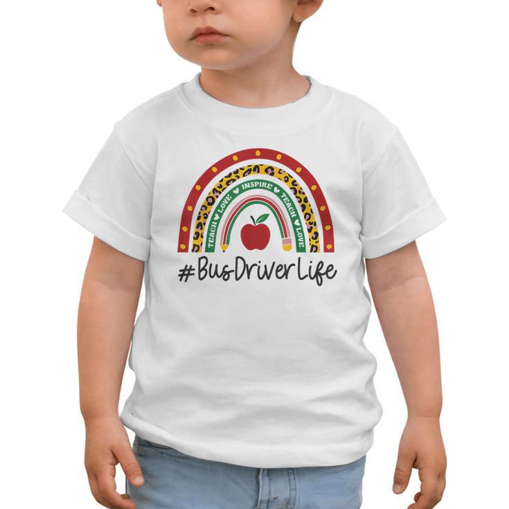 Bus Driver Rainbow Appreciation Day Hello Back To School Graphic Toddler T-Shirt