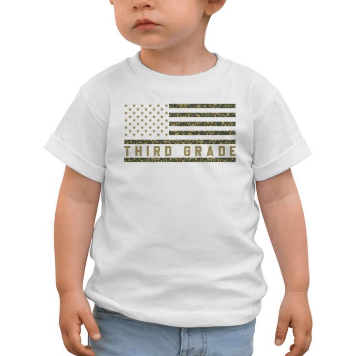 Camo American Flag Third Grade Back To School 3rd Grade Premium Tri-Blend Graphic Toddler T-Shirt