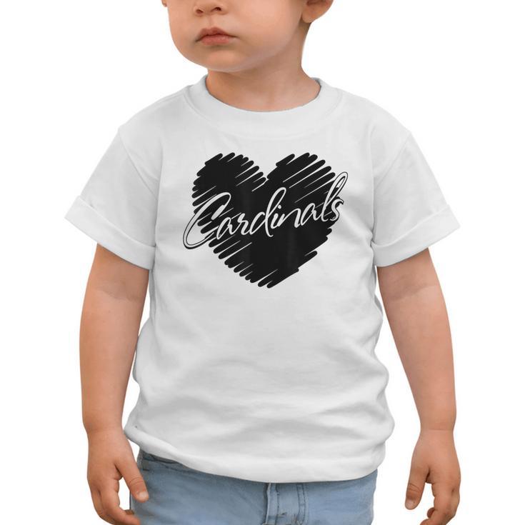 Cardinals Heart Back To School Spirit Graphic Toddler T-Shirt