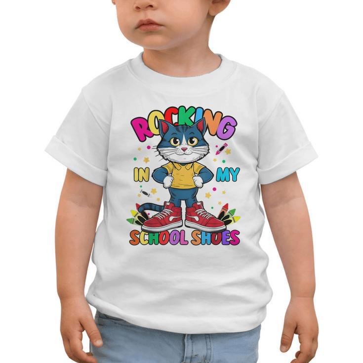 Cat Rocking In My School Shoes Back To School Kids Tee Graphic Toddler T-Shirt Cat Rocking In My School Shoes Back To School Kids Tee Graphic Toddler T-Shirt