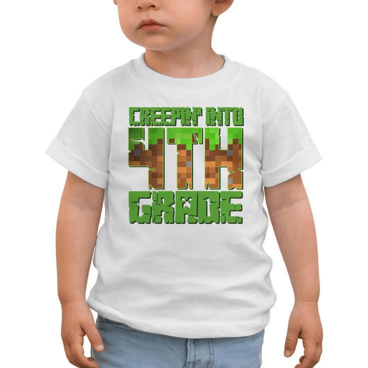 Creepin’ Into 4th Grade Kids Boy Gamer Pixel Back To School Performance Graphic Toddler T-Shirt