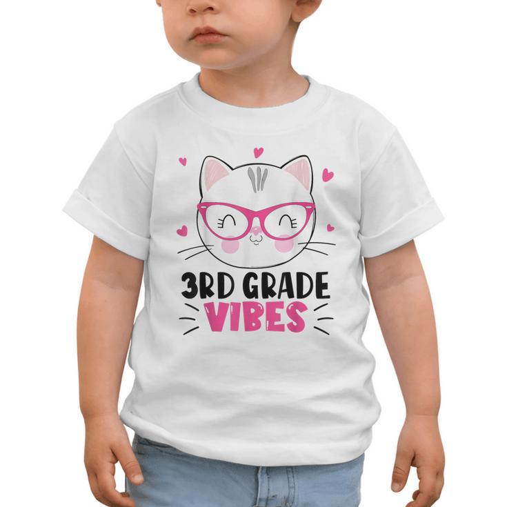 Cute 3rd Grade Vibes Cat Kitten Lover Back To School Girls Graphic Toddler T-Shirt