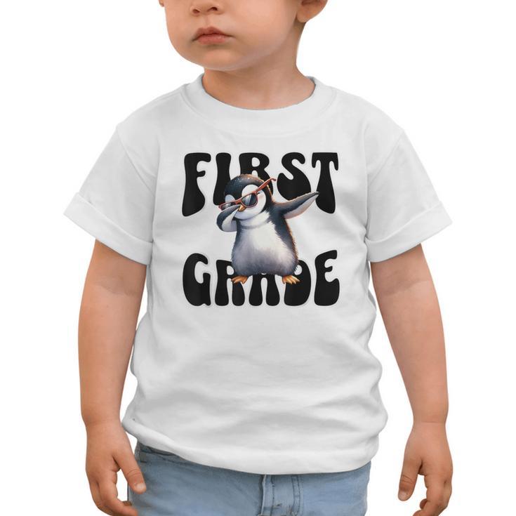 Cute Dabbing Penguin First Grade Back To School Graphic Toddler T-Shirt Cute Dabbing Penguin First Grade Back To School Graphic Toddler T-Shirt